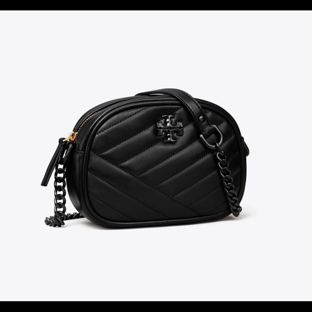 Small Kira Chevron Camera Bag All Black